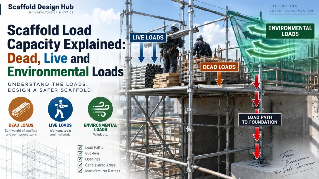 Scaffold load capacity explained with dead, live and environmental loads