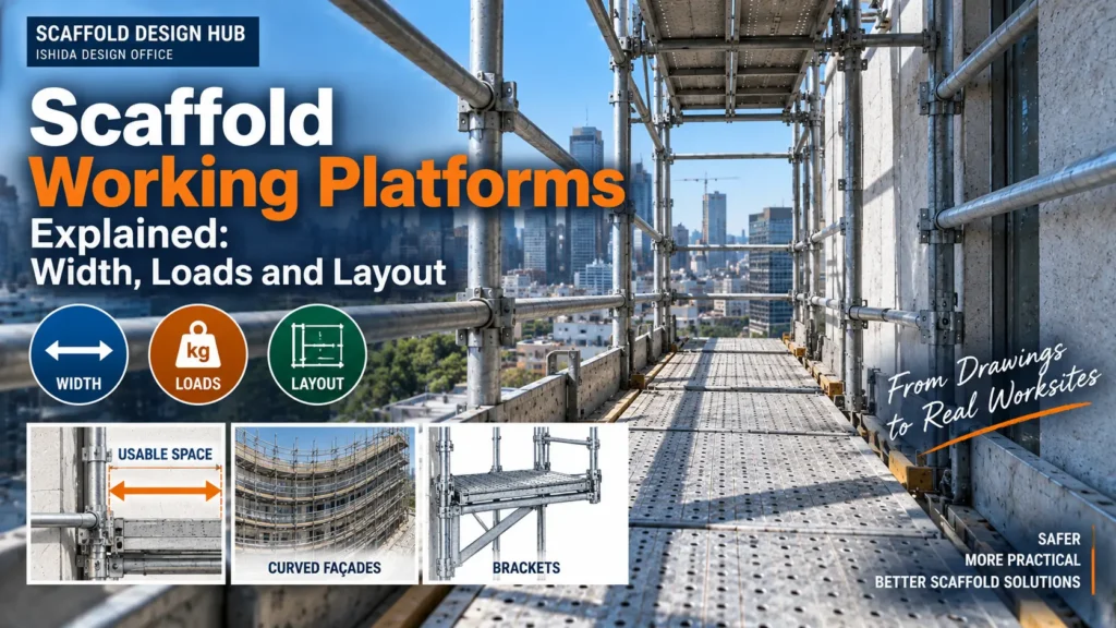 Scaffold working platform illustrating width, loads and layout considerations in scaffold design
