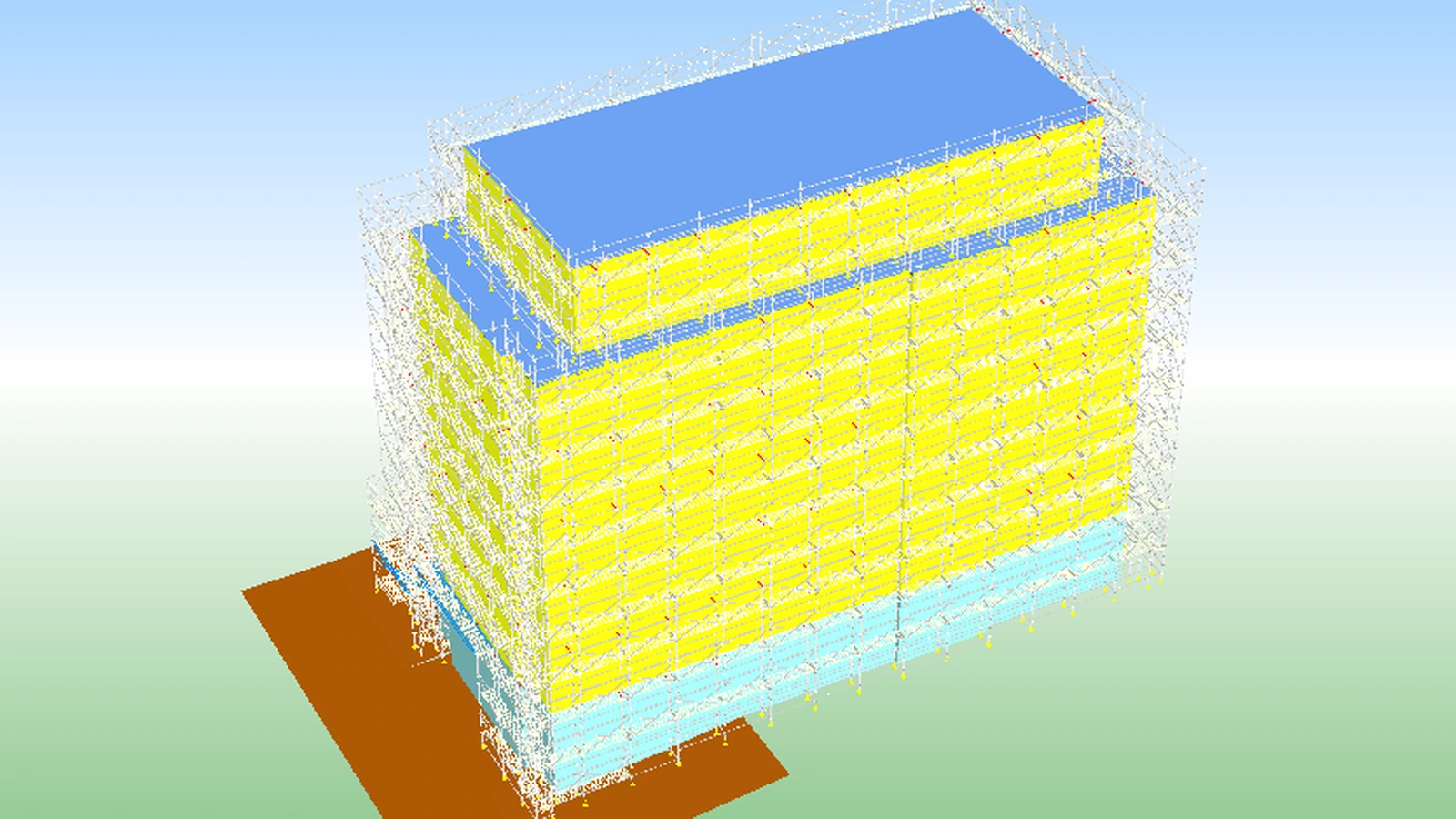 Original 3D CAD scaffold model created by ISHIDA DESIGN OFFICE for a renovation project